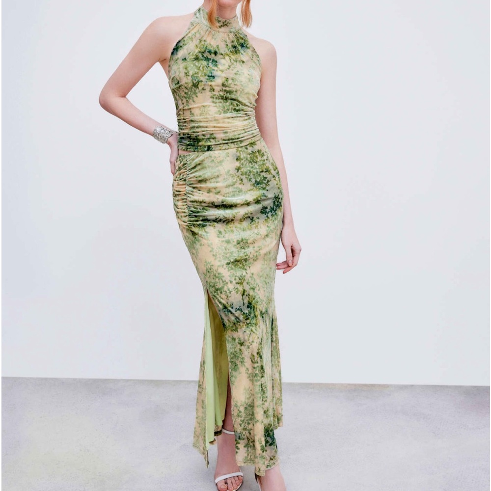 Mesh Floral Ruched 2 Piece Outfit